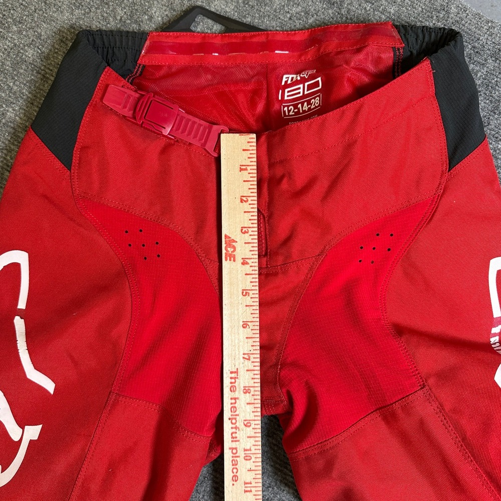 Fox Racing 180 Motocross Riding Pants Red Black Youth 12-14-28 - Picture 11 of 14
